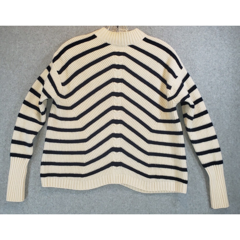 Vineyard Vines Merino Wool Sweater Womens Cream Blue Striped Sz XS Pullover READ